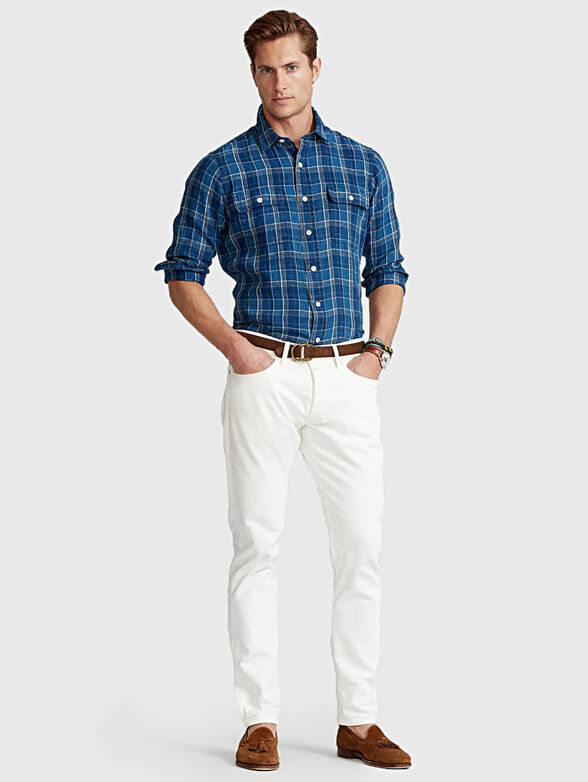 Classic fit indigo linen shirt - 2
