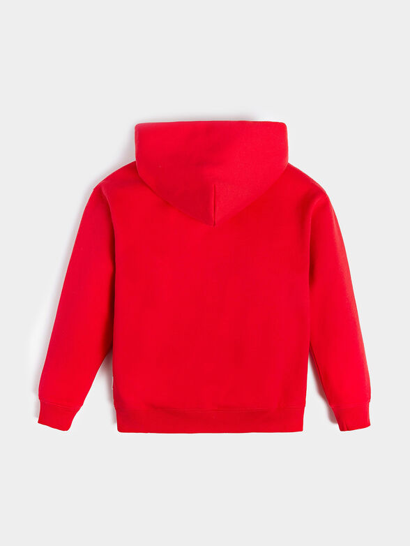 Red sweatshirt with logo detail - 2