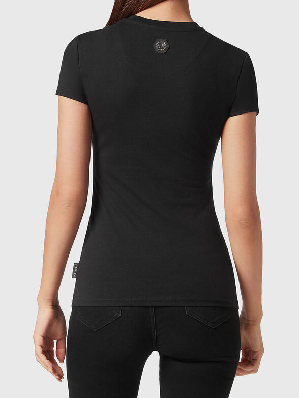 SEXY PURE black T-shirt with print and rhinestones - 3