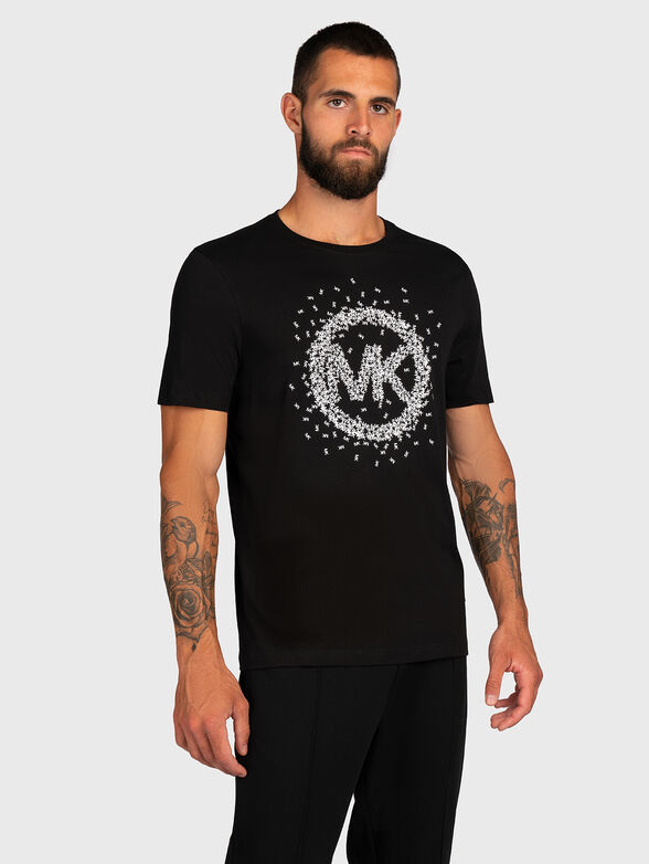 Cotton T-shirt with contrast logo - 1