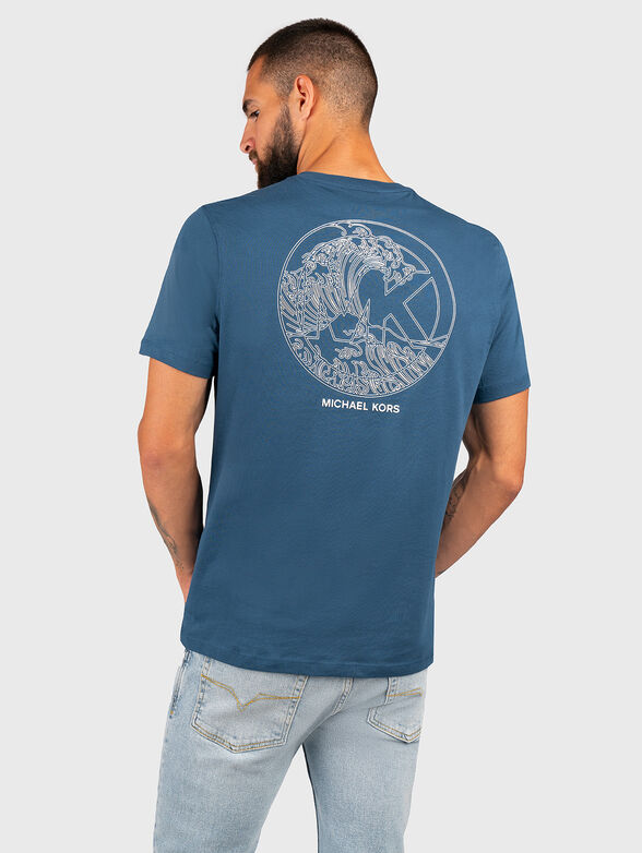 Blue T-shirt with accent print on the back - 2