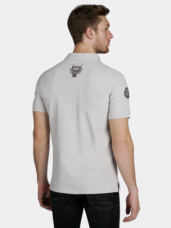 Grey polo-shirt with embroideries - 3