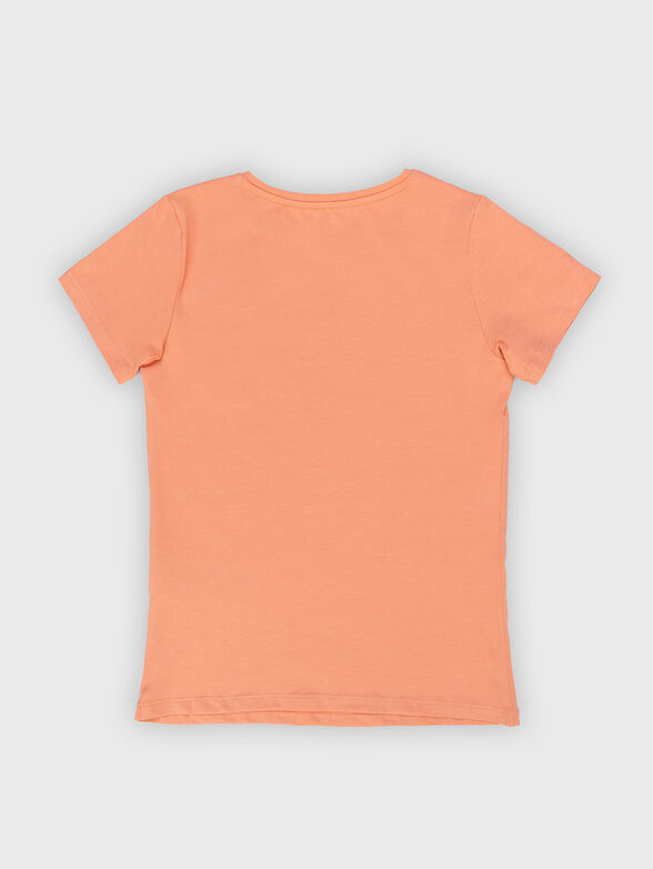 Orange T-shirt with contrasting logo element - 2