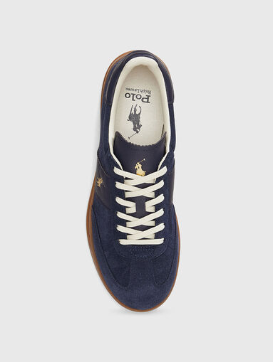 Sports shoes in suede and leather with logo - 4