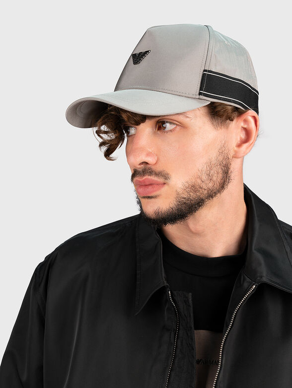 Grey baseball hat with logo detail - 2