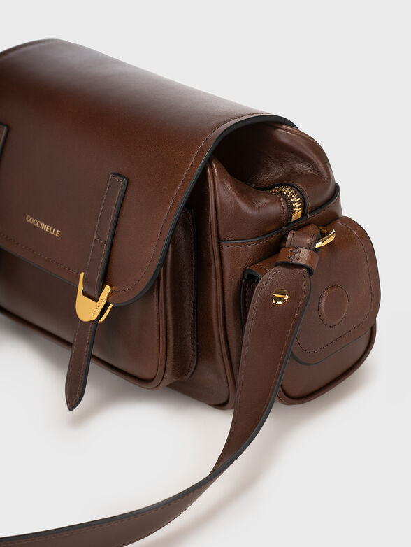 Brown genuine leather bag - 5