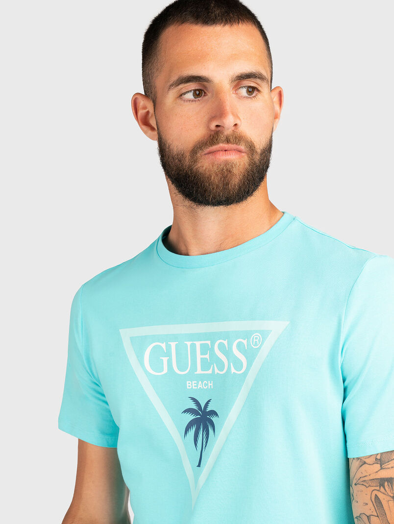 T-shirt with oval neckline and logo print - 3