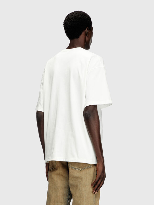 Black cotton T-shirt with print - 3