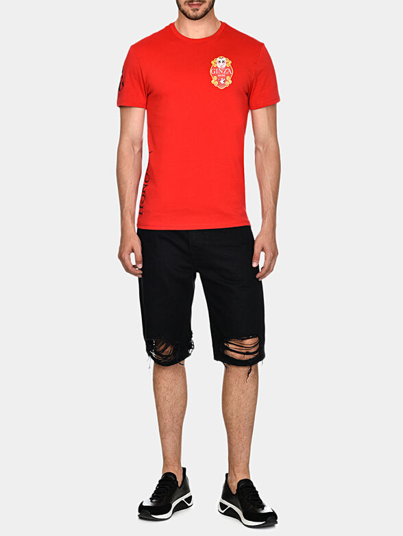 GMTS025 T-shirt  with print and embroidery - 1