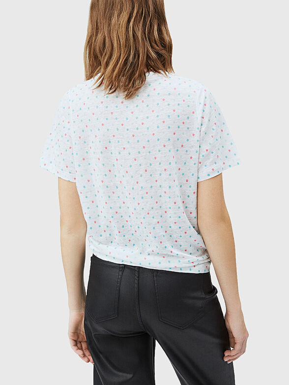 DENISE Linen T-shirt with dotted print - 4