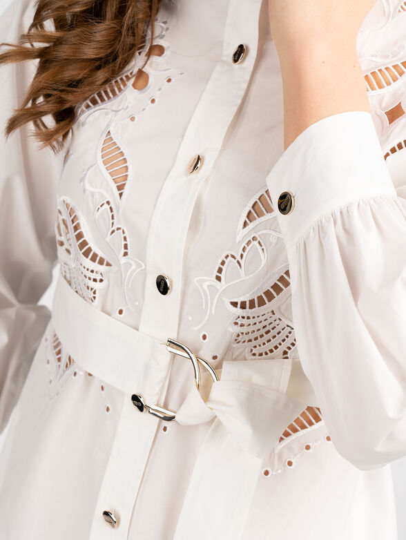 White shirt dress with embroideries - 4