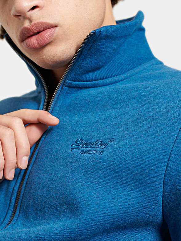 ORANGE LABEL blue high collar sweatshirt - 4