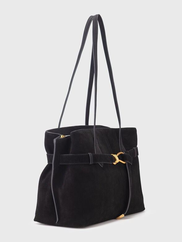 Big suede bag with gold details - 3