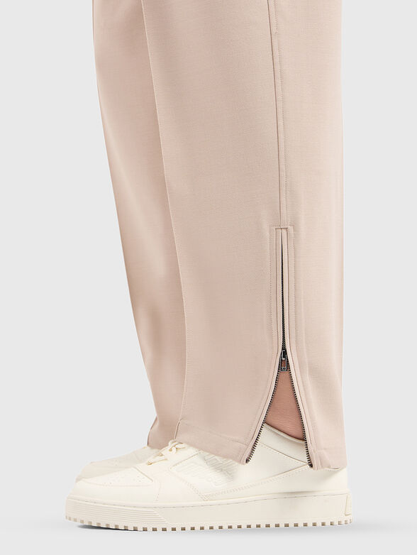 Beige wool blend pants - 3