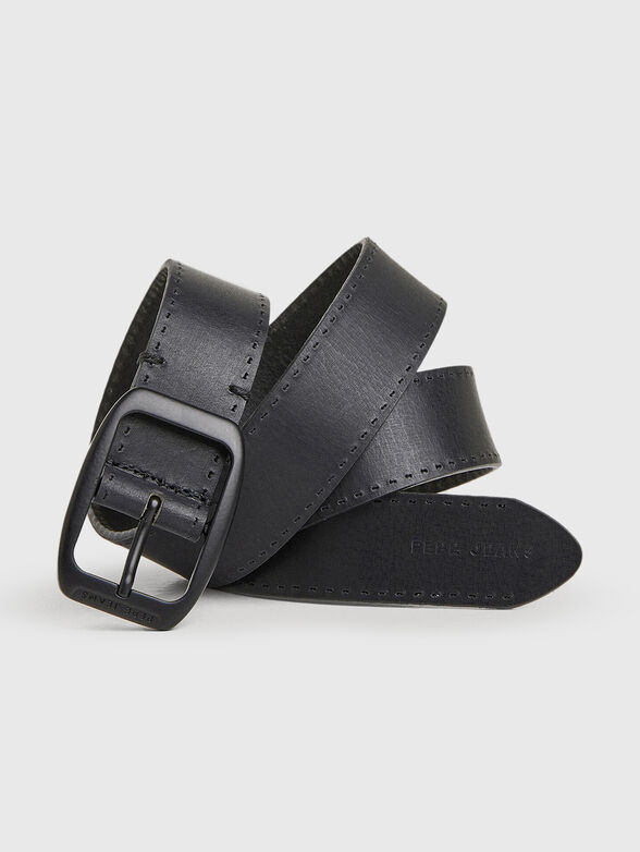 Leather belt with logo  - 1