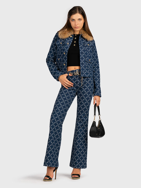 Denim jacket with monogram print - 2