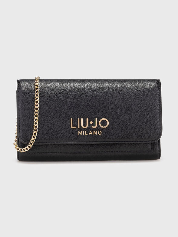 Black wallet with chain strap - 1
