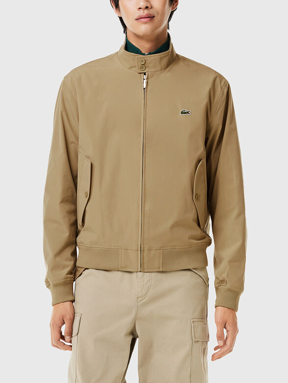 Beige jacket with logo detail - 1