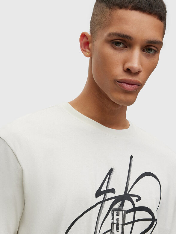 Cotton T-shirt with graffiti print - 3