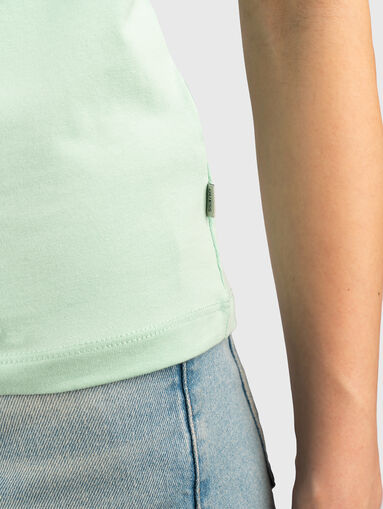 T-shirt with oval neckline and logo print - 5