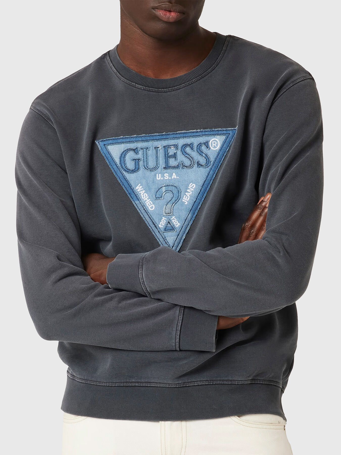 トップス OVAL LOGO CREWNECK / GRY sizeL Gucci Side Sleeve Logo Turtleneck Sweatshirt 'Grey' 522846