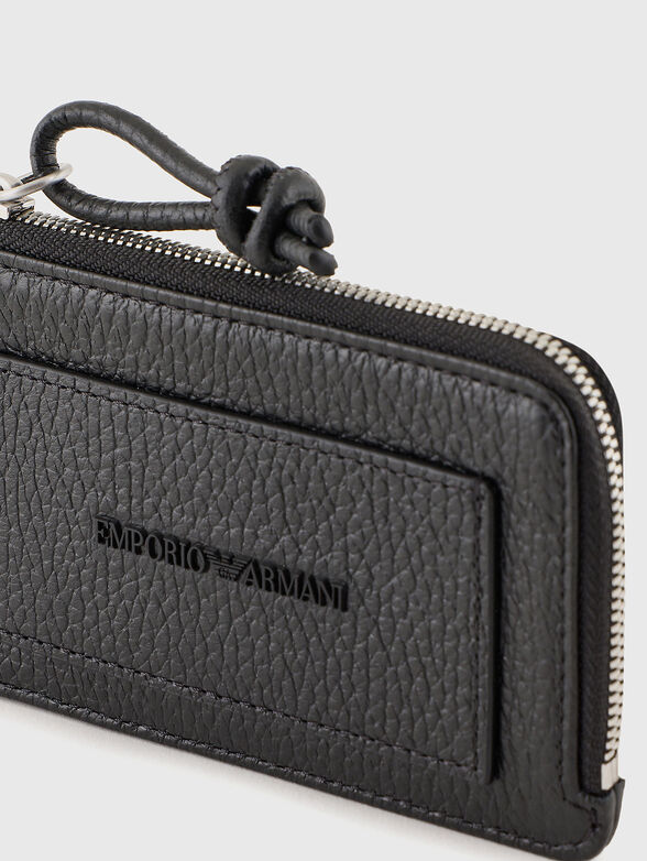 Leather card holder with zip - 3