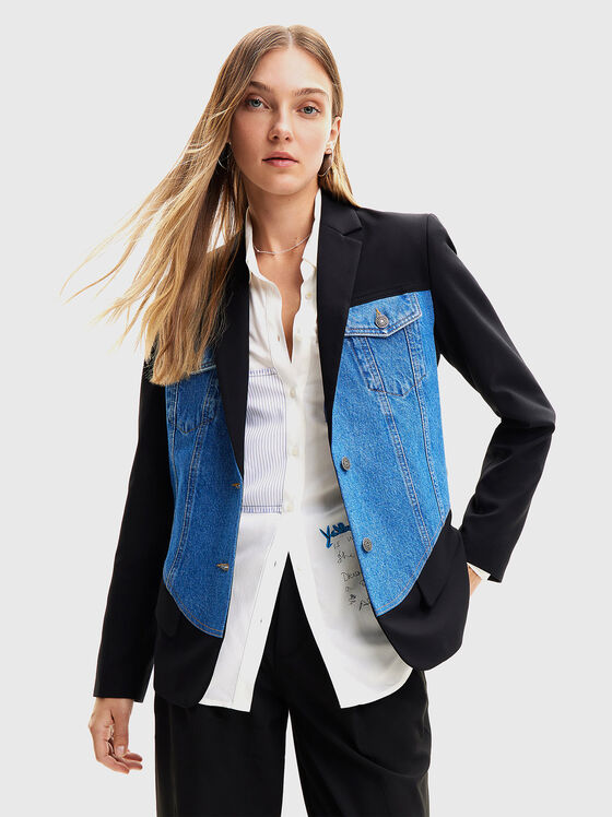 Blazer with denim texture  - 1