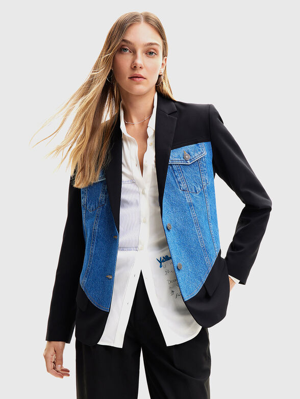 Blazer with denim texture  - 1