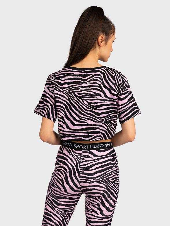 Short T-shirt with animal print - 3