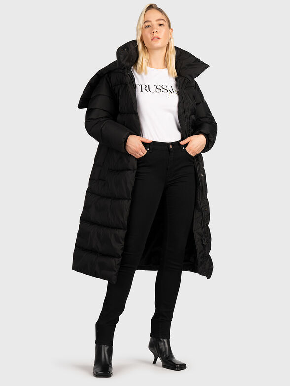 Long waterproof jacket in black color - 3