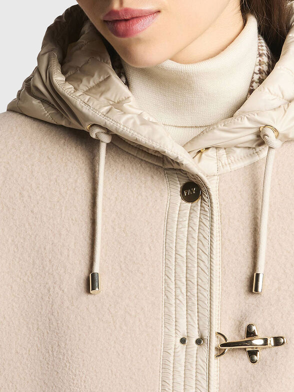 Hooded wool and cashmere coat - 4