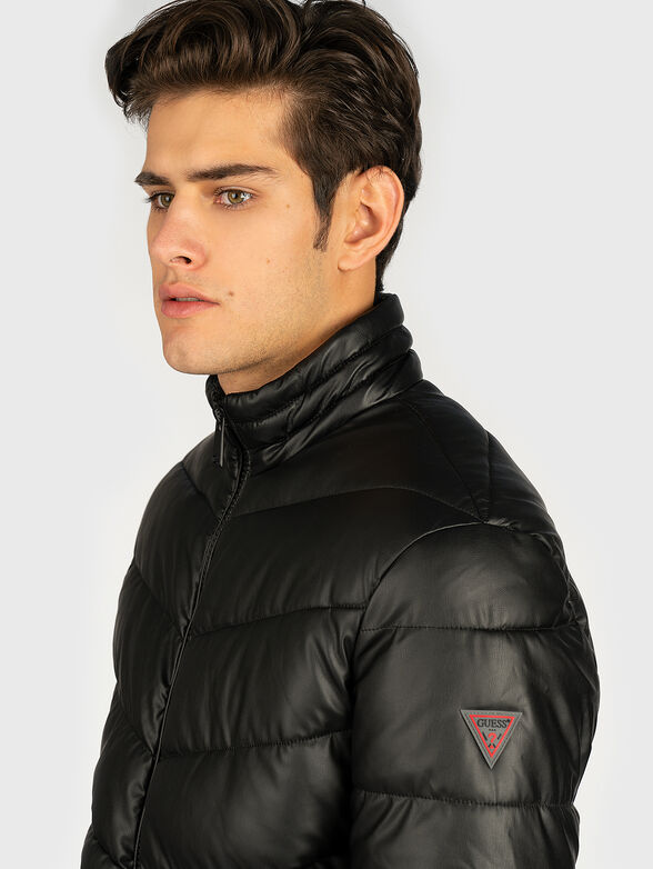 Faux leather puffer jacket - 2