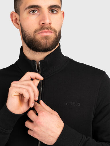 Cotton blend sweatshirt with zip - 5