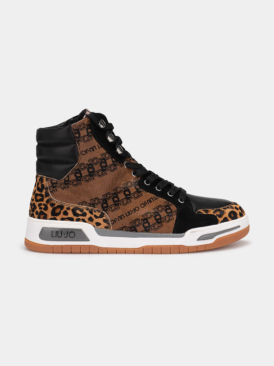 High top sneakers with leopard print - 1