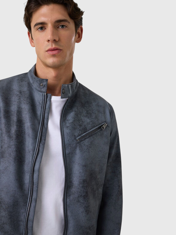 Eco leather blue jacket - 4