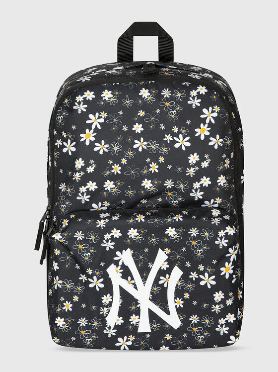 Black backpack with floral print - 1