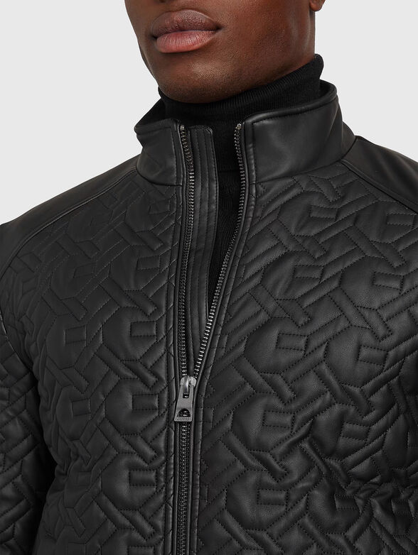 Quilted faux leather jacket  - 4