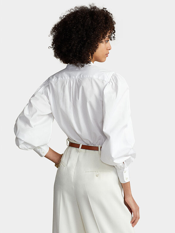 Cotton shirt with voluminous sleeves - 3