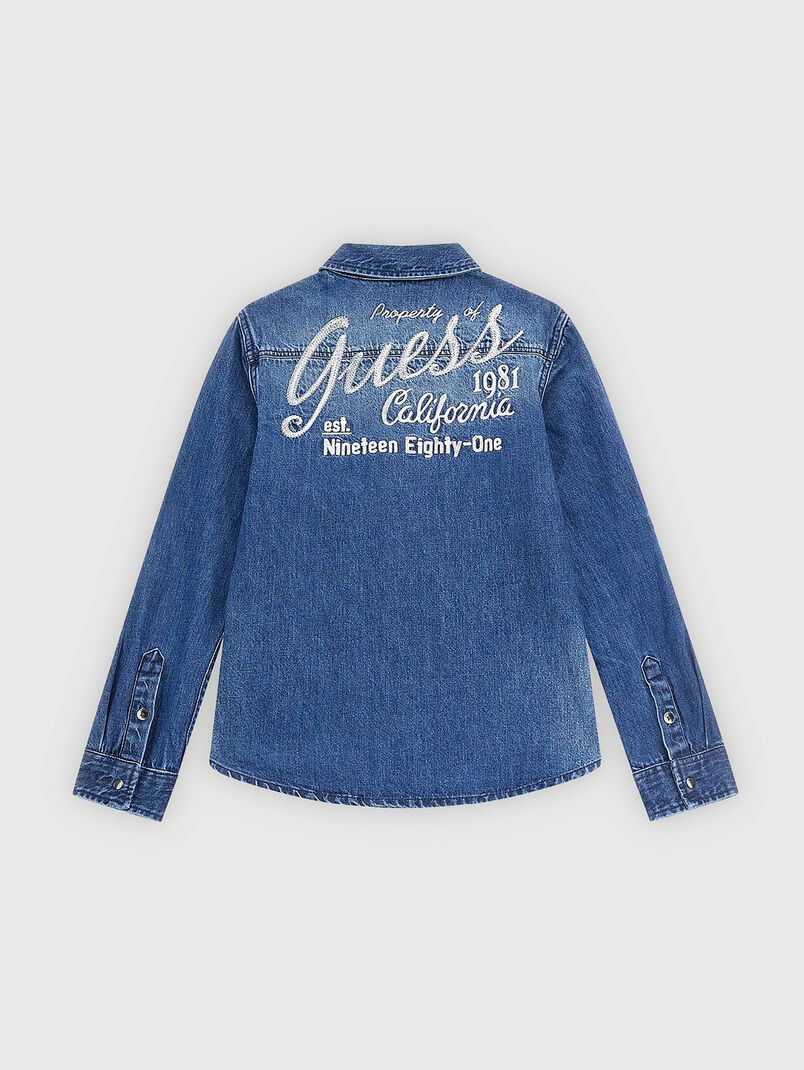 Denim shirt with logo embroidery - 3