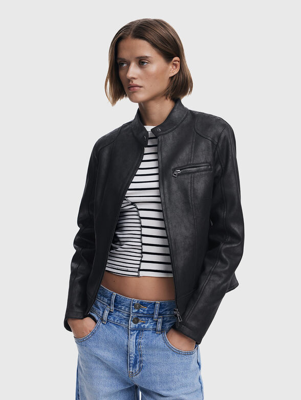 Slim eco leather jacket - 1