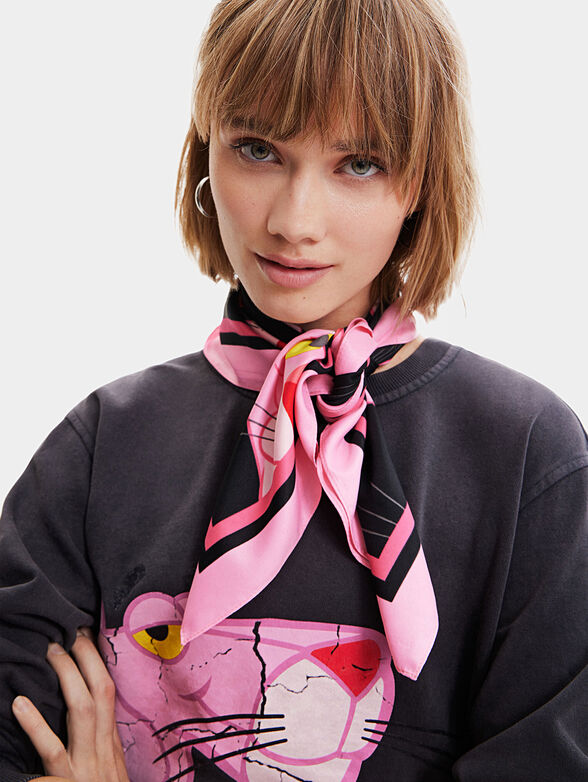 Square Pink Panther print foulard - 2