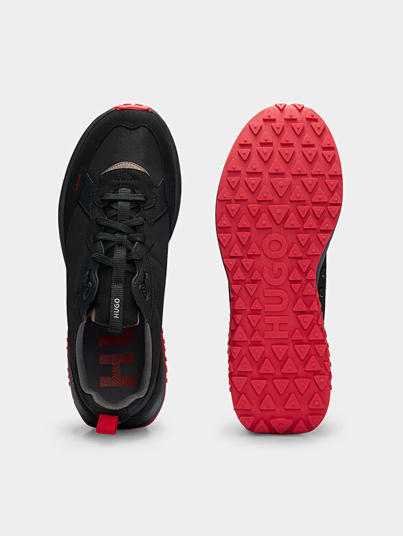 KANE black sports shoes with logo - 6