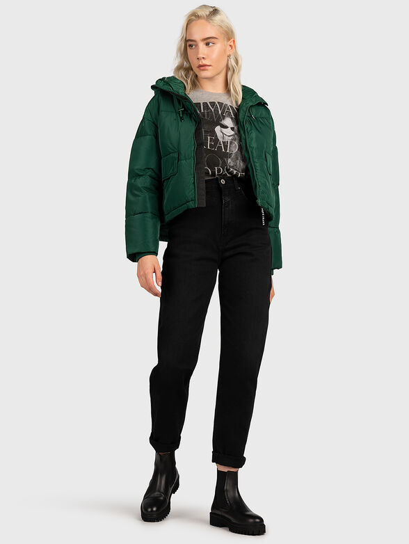 AMANDINE black cropped jacket with pockets - 2