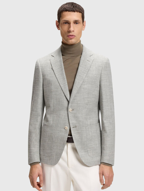 Single breasted cotton and linen jacket - 1