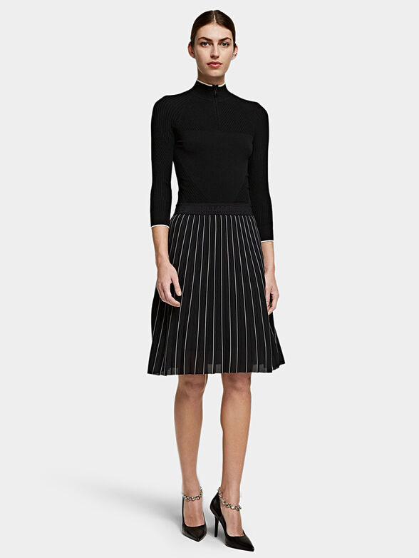 open lace back dress 1980s Karl Lagerfeld Chloe Black Pleated Chiffon Dress with Sleeves main image 1
