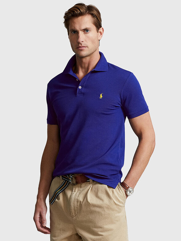 Dark purple Polo-shirt with embroidery - 1