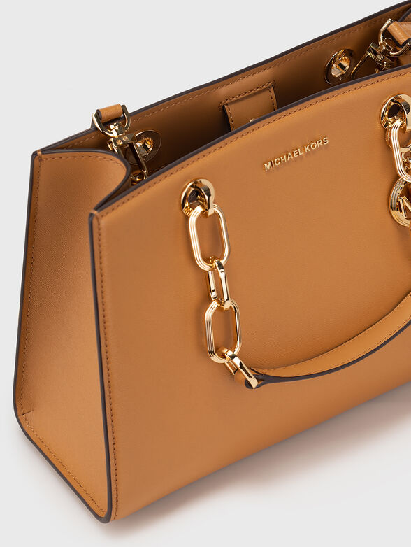 Beige leather bag - 6