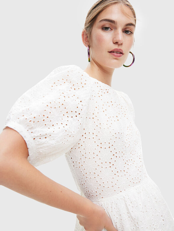 LIMON white dress with accent back - 3