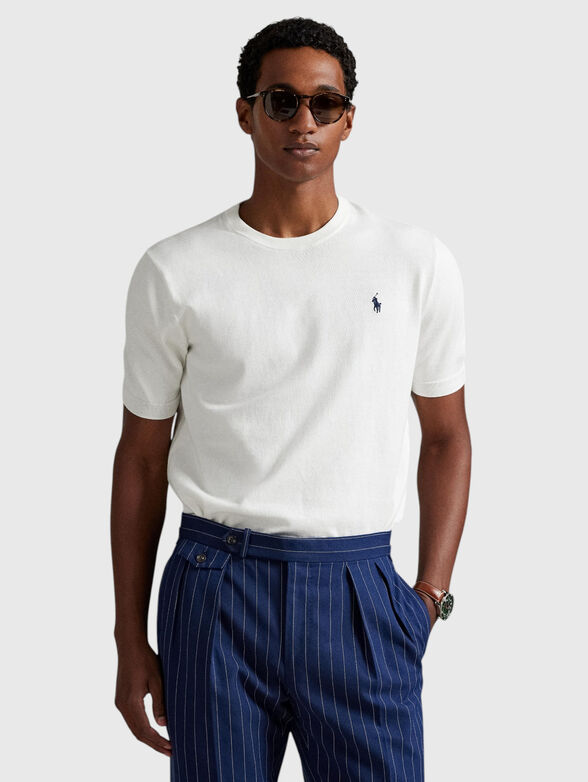 Short sleeved cotton sweater - 1