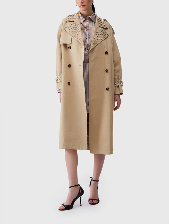 Cotton gabardine trench coat - 1